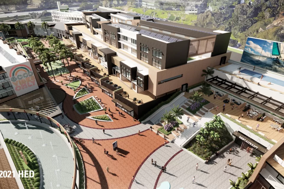 Rendering of lifestyle center mixed-use complex